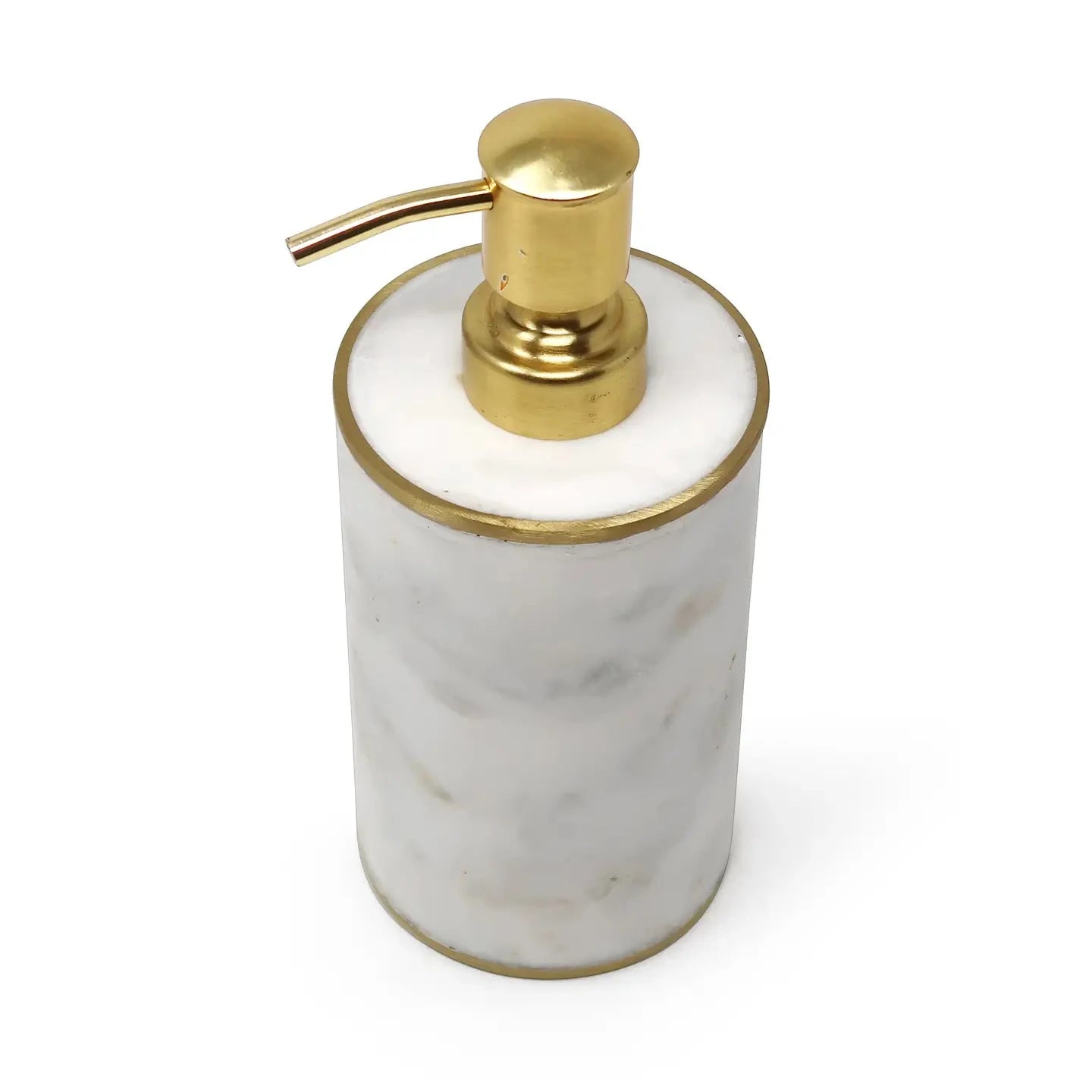 White Marble Dispenser with Gold Pump High Class Touch 