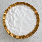 White Porcelain with Opulent Gold Border Dinner Plates Set Dinnerware Sets High Class Touch - Home Decor 