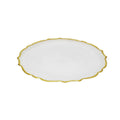 13"D Set Of Four Alabaster White Chargers Charger plates High Class Touch - Home Decor 