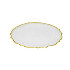 13"D Set Of Four Alabaster White Chargers Charger plates High Class Touch - Home Decor 