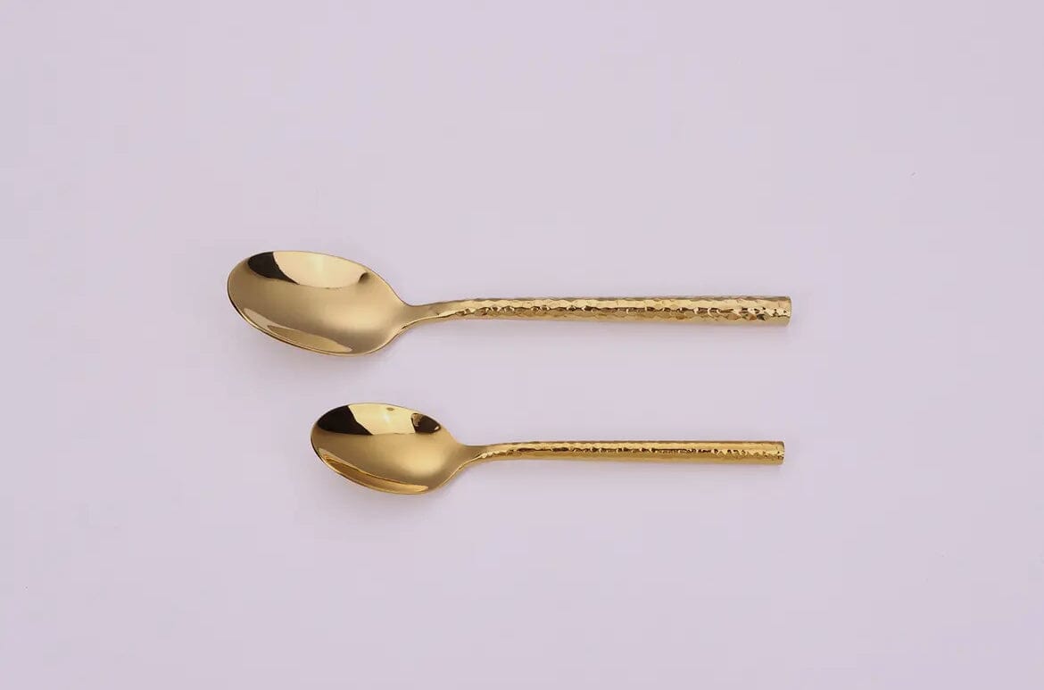 20 Pcs Gold Hammered handle Cutlery set Cutlery High Class Touch - Home Decor 