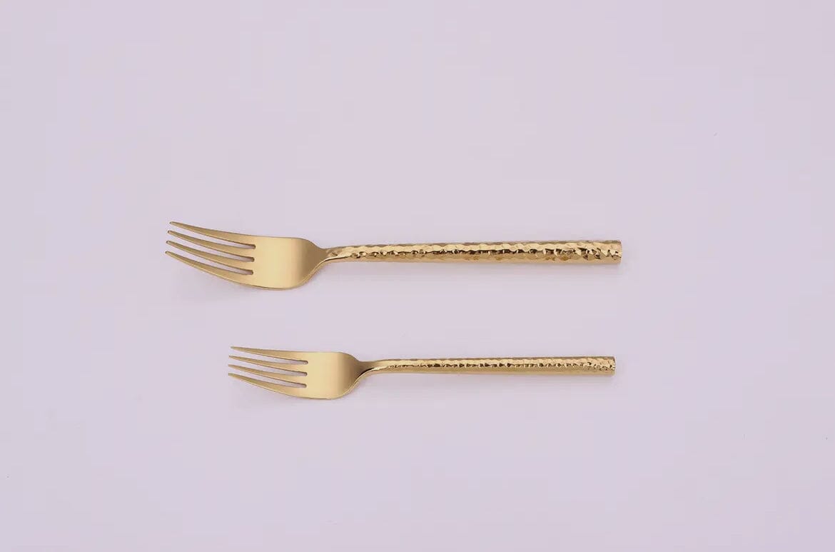20 Pcs Gold Hammered handle Cutlery set Cutlery High Class Touch - Home Decor 