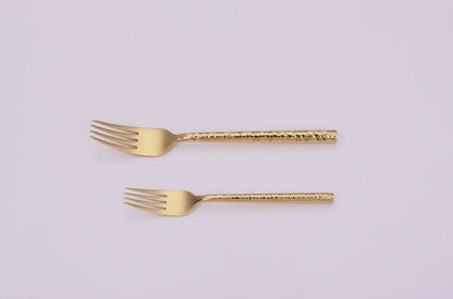 20 Pcs Gold Hammered handle Cutlery set Cutlery High Class Touch - Home Decor 