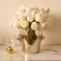 Faux White Rose Flowers High Class Touch - Home Decor 