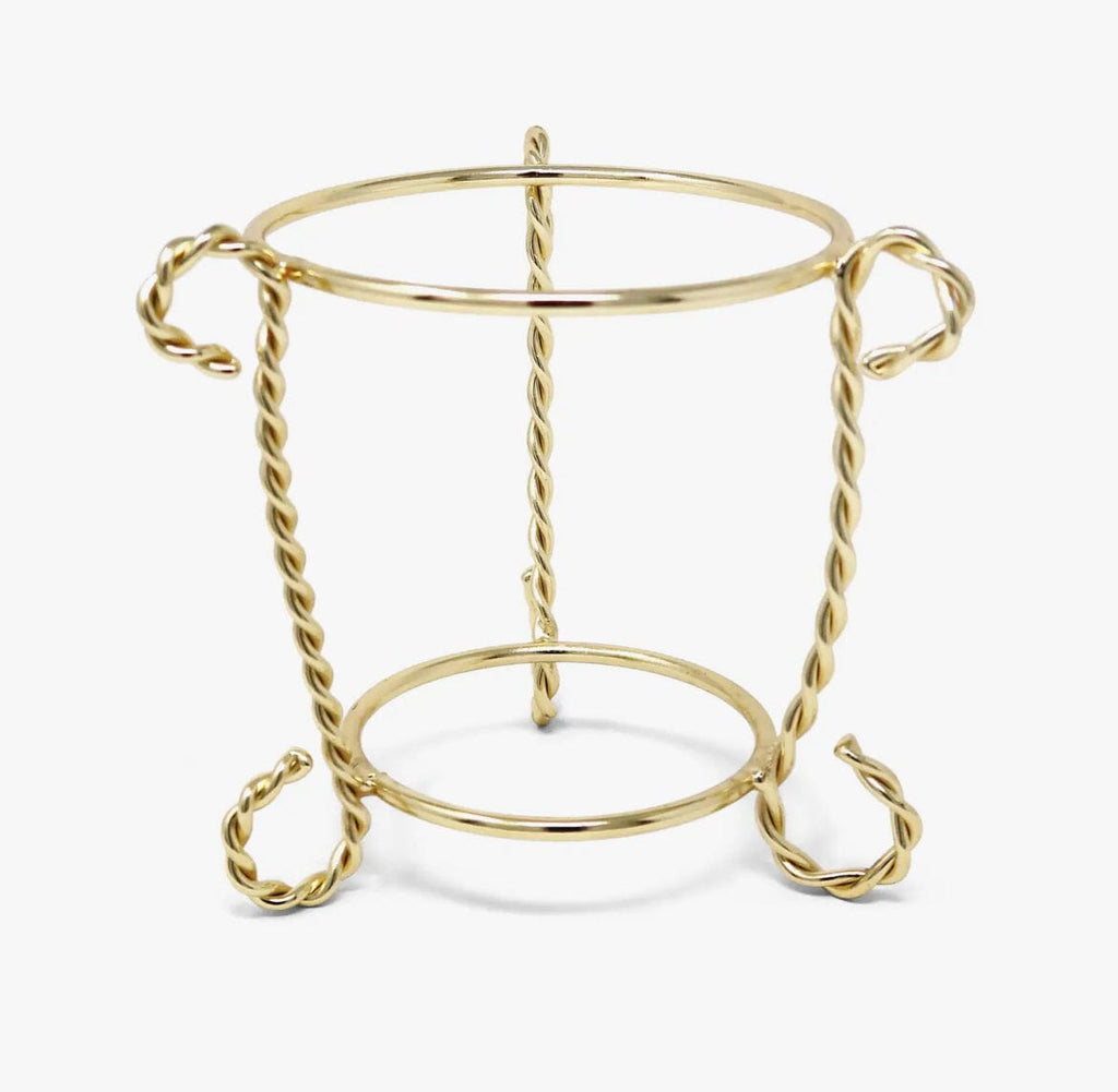 Glass Candle Holder On Gold Brass Stand, 4" Candle Holders High Class Touch - Home Decor 