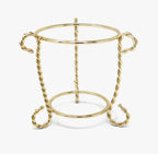Glass Small Vase On Gold Brass base 4" - High Class Touch