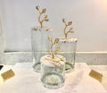 Glass Coffee Jar Leaf Handle Lid Canisters High Class Touch - Home Decor 