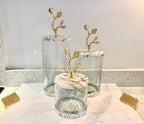 Glass Coffee Jar Leaf Handle Lid Canisters High Class Touch - Home Decor 