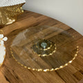 Glass Lazy Susan Tray with Gold Edge Decorative Trays High Class Touch - Home Decor 