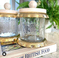Gold Canister With Marble And Gold Wavy Edge Lid Canisters High Class Touch - Home Decor Small 
