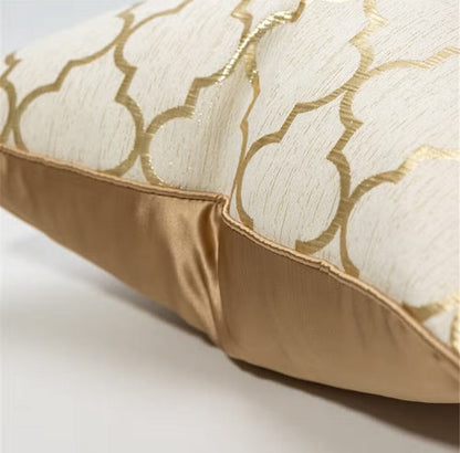 Gold Cushion Cover with Abstract Design Cushions & Pillows High Class Touch - Home Decor 
