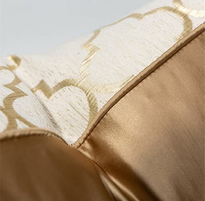 Gold Cushion Cover with Abstract Design Cushions & Pillows High Class Touch - Home Decor 