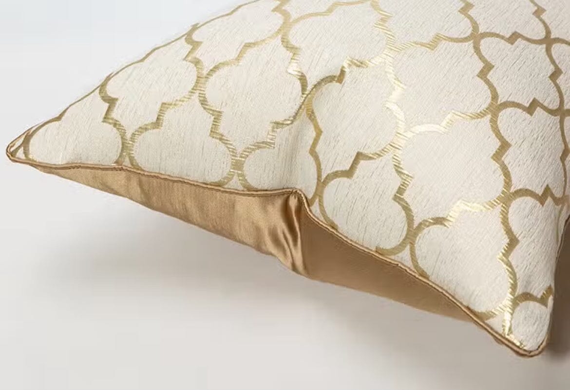 Gold Cushion Cover with Abstract Design Cushions & Pillows High Class Touch - Home Decor 