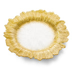 Gold Flower Shaped Chargers - Set Of Four Charger plates High Class Touch - Home Decor 