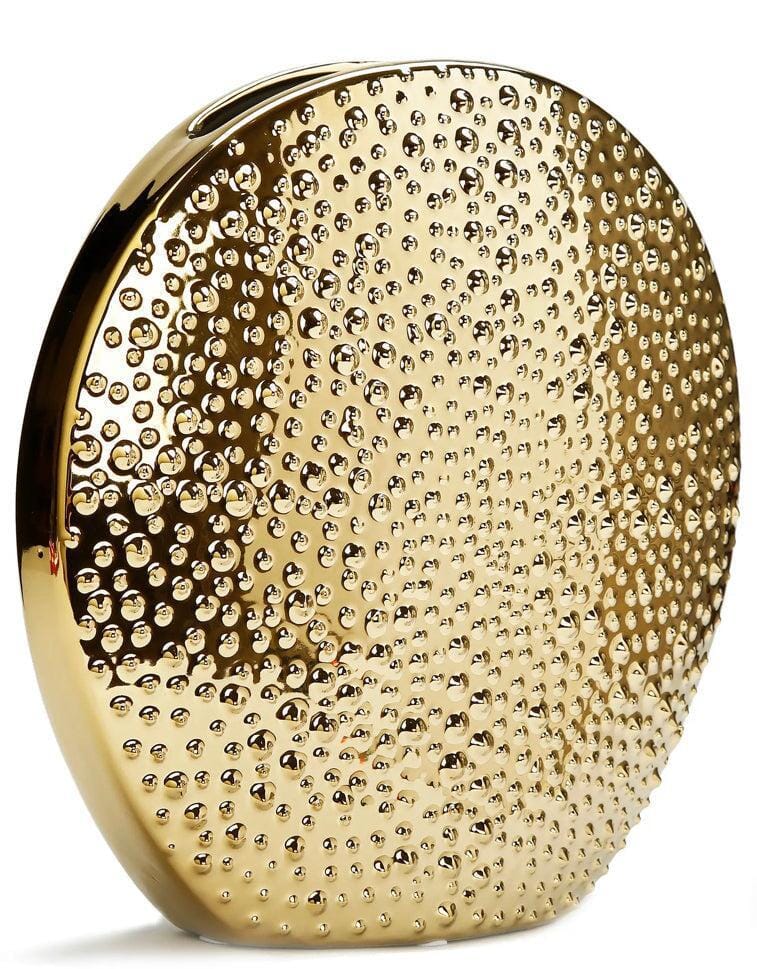 Gold Round Vase Vases High Class Touch - Home Decor 