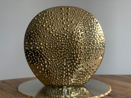 Gold Round Vase Vases High Class Touch - Home Decor 
