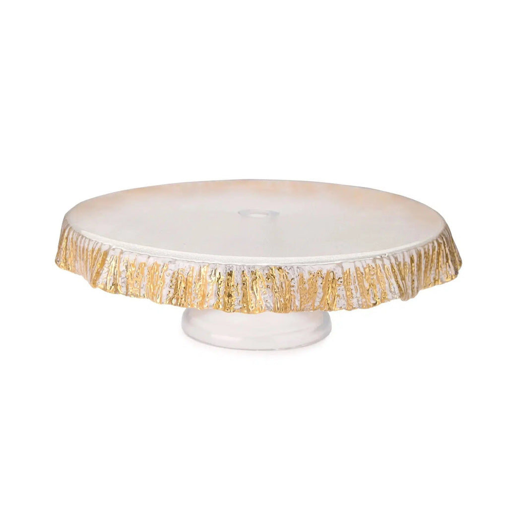 Gold Scallop Cake Stand Cake Stands High Class Touch - Home Decor 