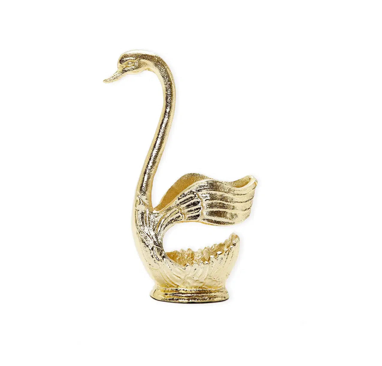 Gold Swan Dessert Spoon Holder with 6 Spoons Cutlery High Class Touch - Home Decor 