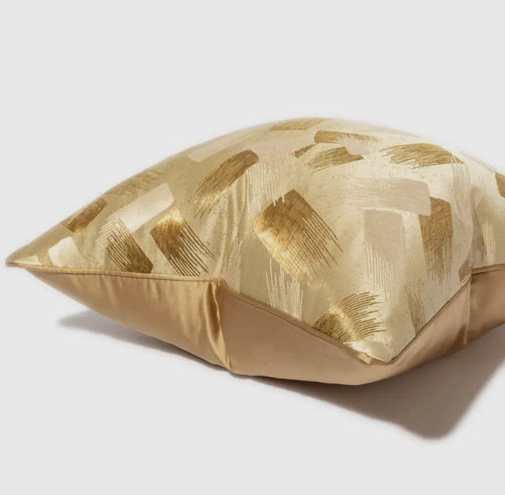 Golden Brush Accent Pillow Cover Cushions & Pillows High Class Touch - Home Decor 
