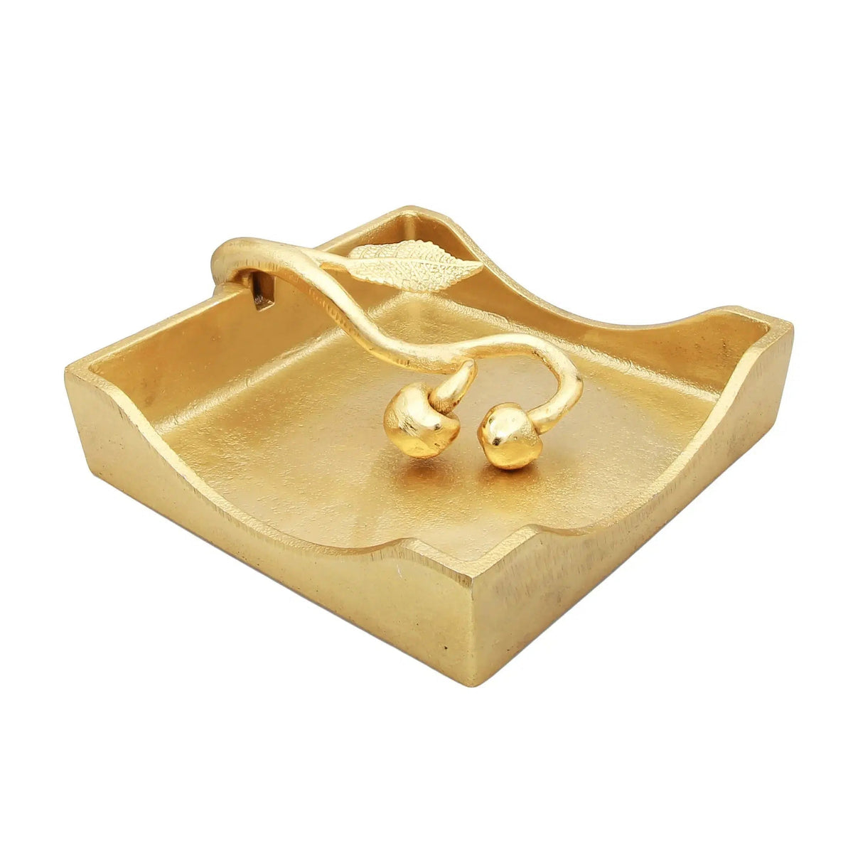 Napkin Holder with Leaf Shaped Tongue Napkin Holders & Dispensers High Class Touch - Home Decor 