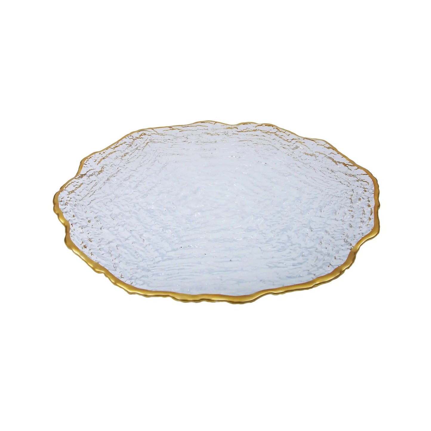Ocean Wave Chargers With Gold Line - Set Of Four Charger plates High Class Touch - Home Decor 