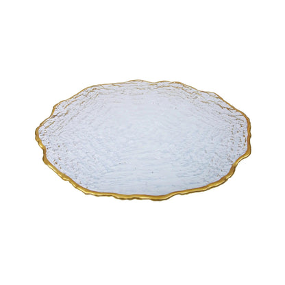 Ocean Wave Chargers With Gold Line - Set Of Four Charger plates High Class Touch - Home Decor 