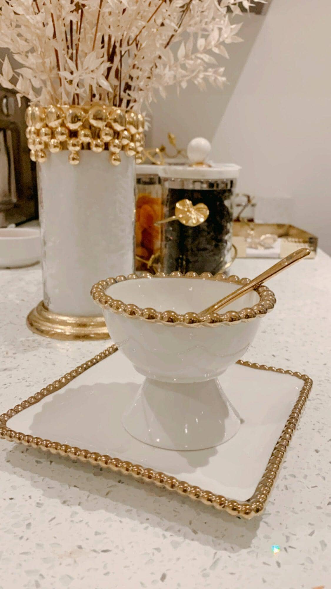 Porcelain White Dessert Cups - Set Of Four Snack Bowls High Class Touch - Home Decor 