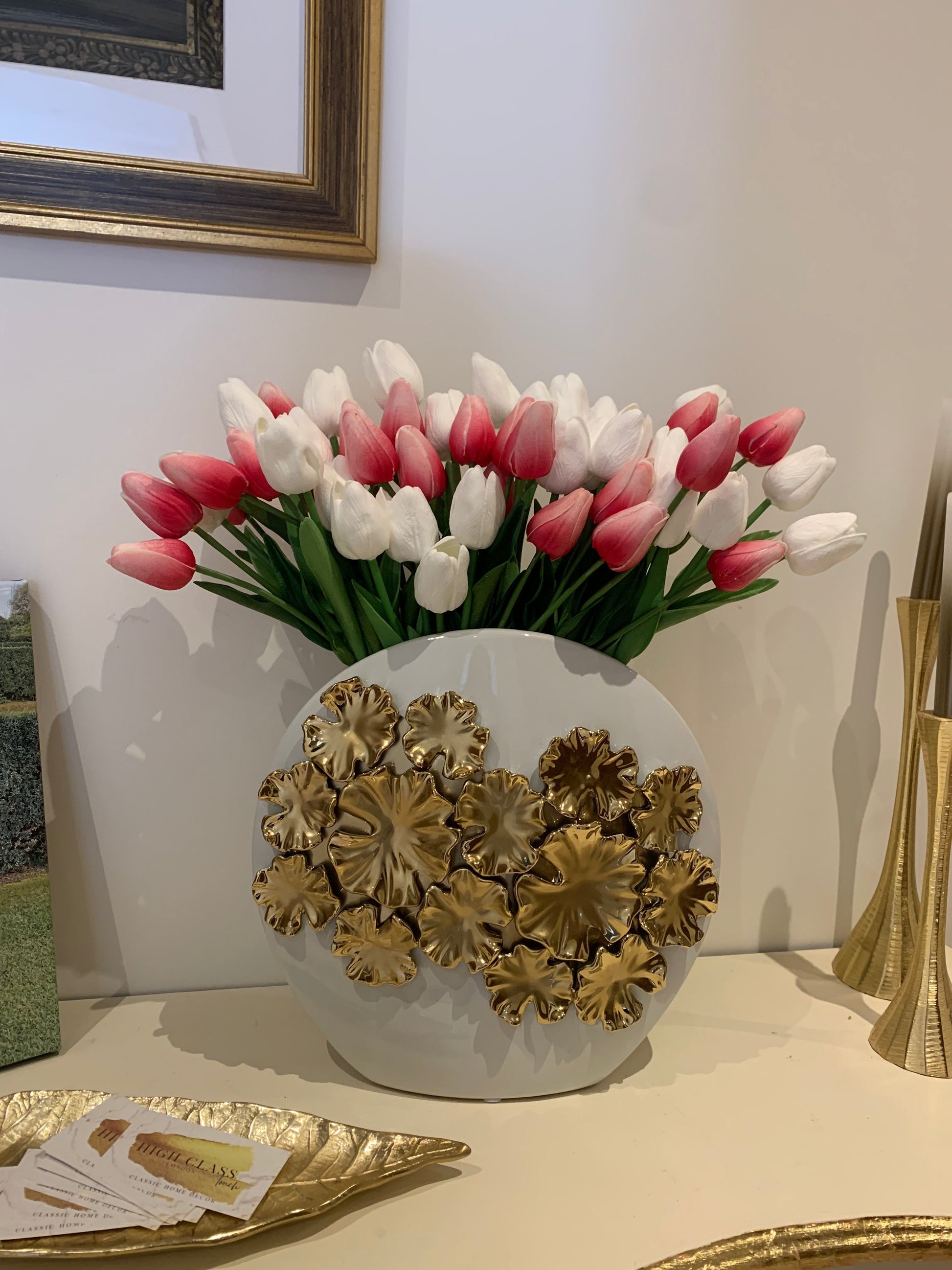 Real Look Tulip Bouquet Artificial Flora High Class Touch - Home Decor 