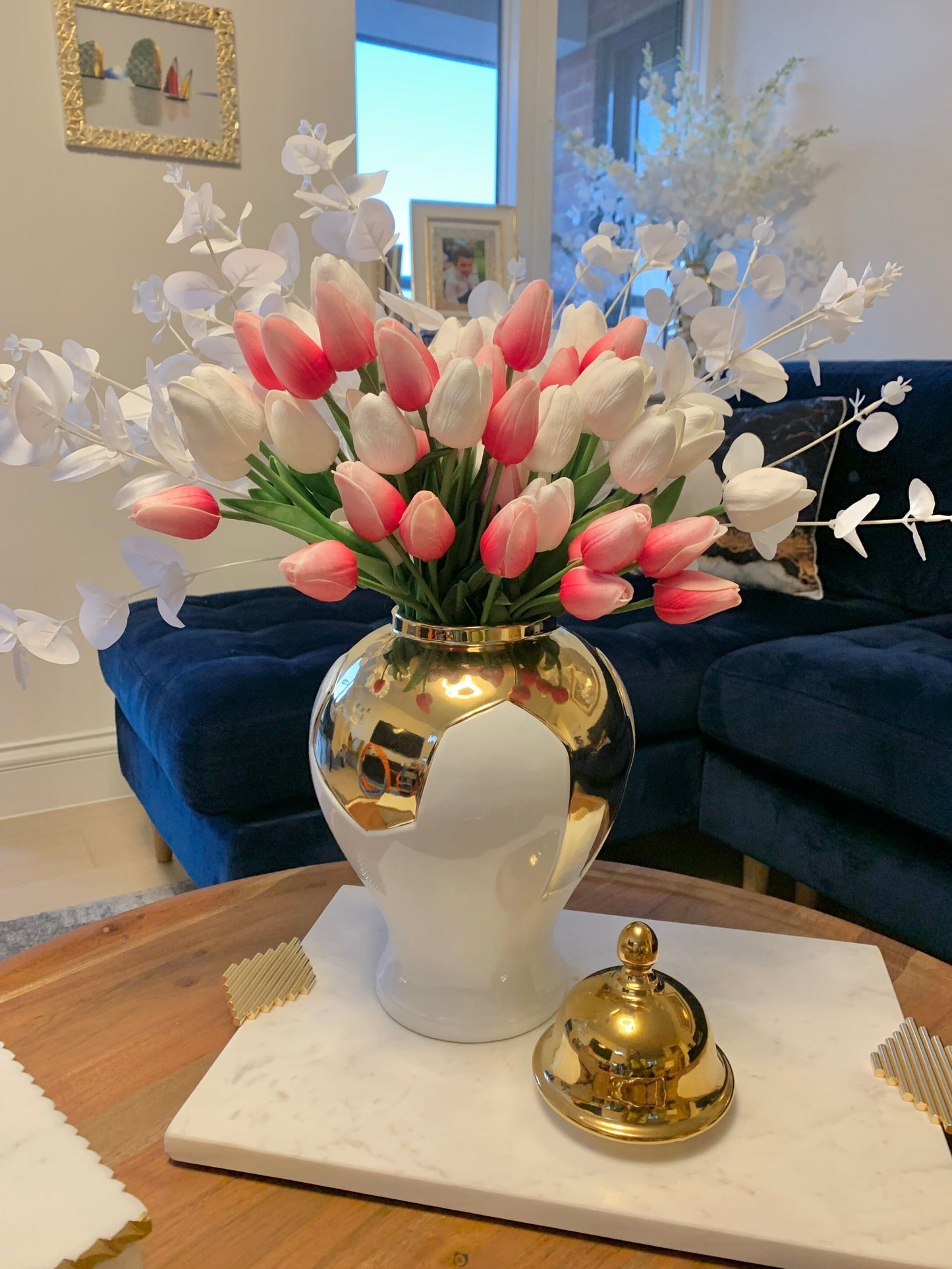 Real Look Tulip Bouquet Artificial Flora High Class Touch - Home Decor 