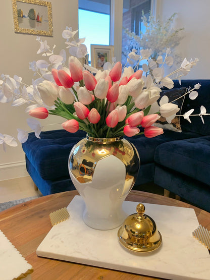 Real Look Tulip Bouquet Artificial Flora High Class Touch - Home Decor 