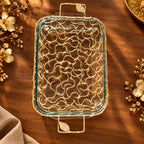 Rectangular Serving Pyrex Holder with Leaf Design Pyrex High Class Touch - Home Decor 