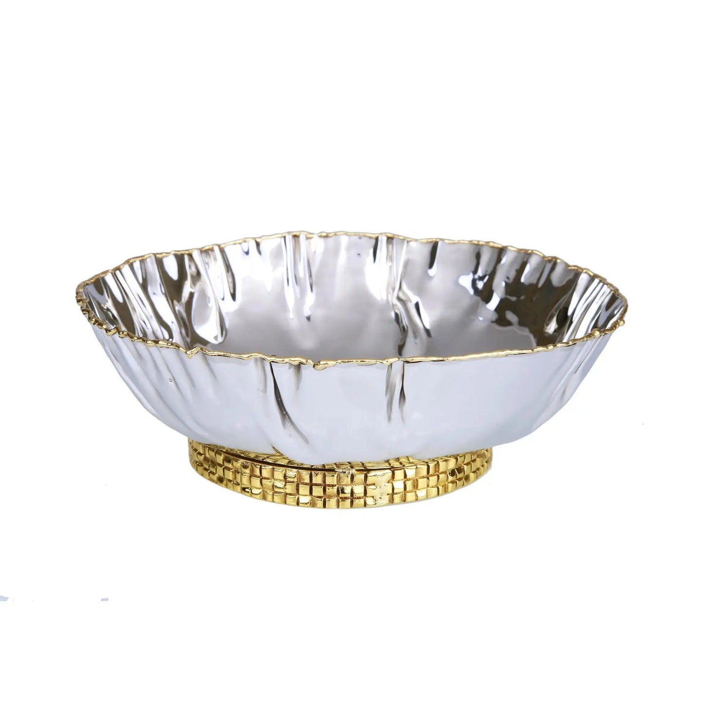 Salad Bowl - Gold/ Nickel Decorative Bowls High Class Touch - Home Decor 