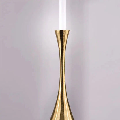 Set Of 2 Gold Brass Candlestick Candle Holders High Class Touch - Home Decor 