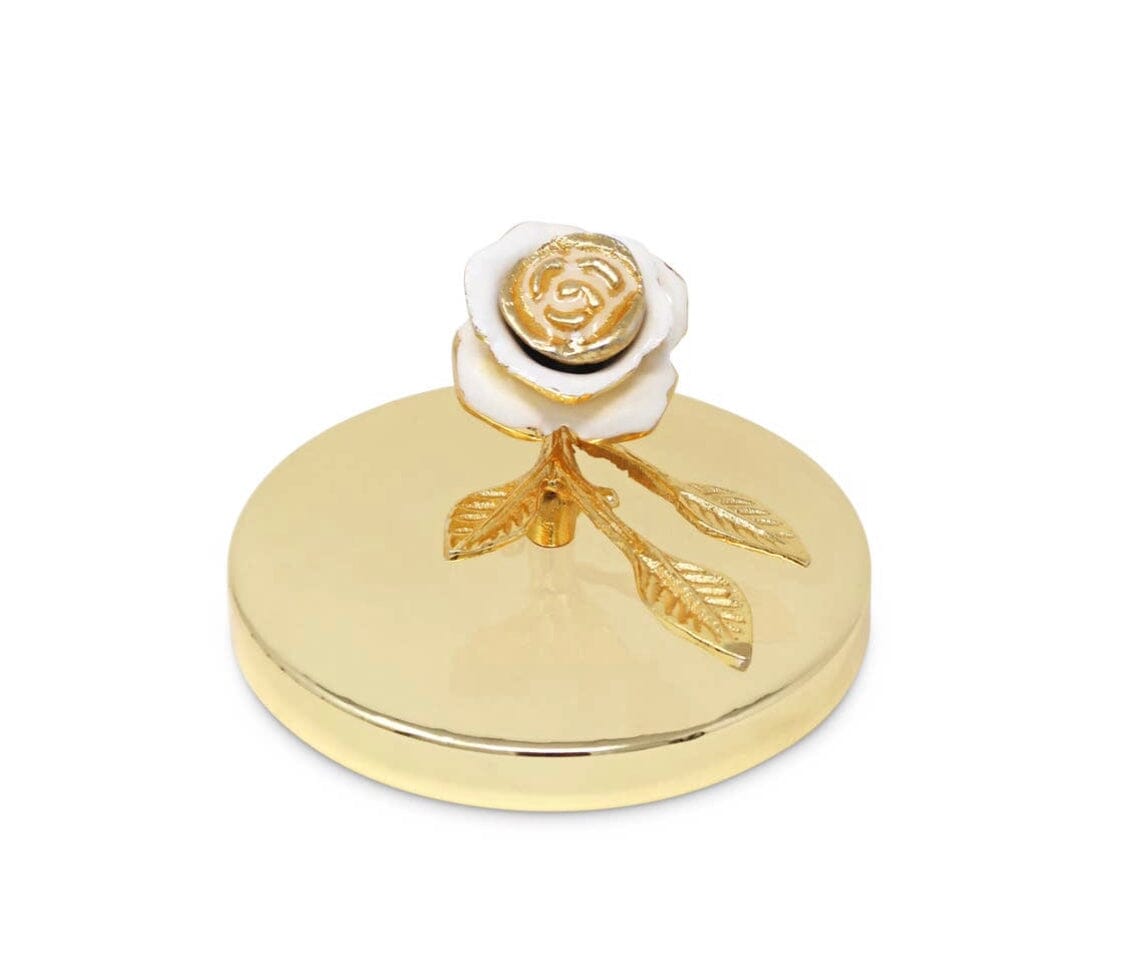 Set of 3 Hammered Glass Canister with Rose Design, Stainless Lid Canisters High Class Touch - Home Decor 