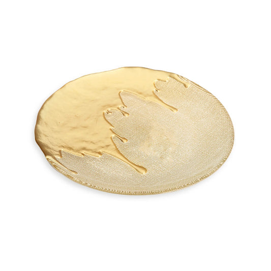 Set of 4 Dinner Plates Gold Dipped Design Plates High Class Touch - Home Decor 