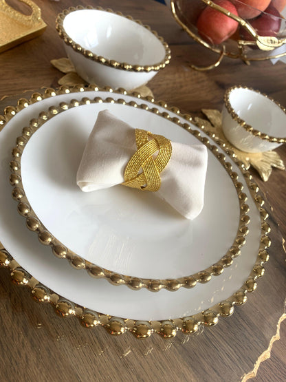 Set Of 6 Napkin Rings Woven Design Napkin Rings High Class Touch - Home Decor 