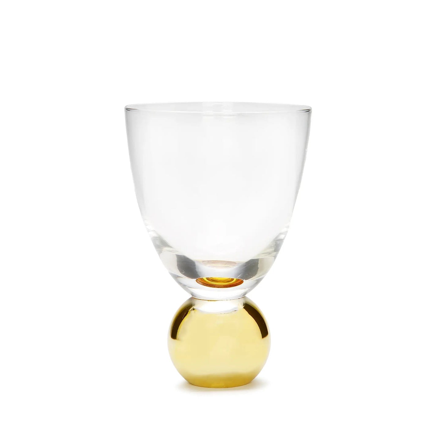 Set of 6 Small Wine Glasses on Gold Ball Pedestal Wine Glasses High Class Touch - Home Decor 