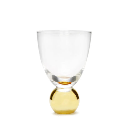 Set of 6 Small Wine Glasses on Gold Ball Pedestal Wine Glasses High Class Touch - Home Decor 