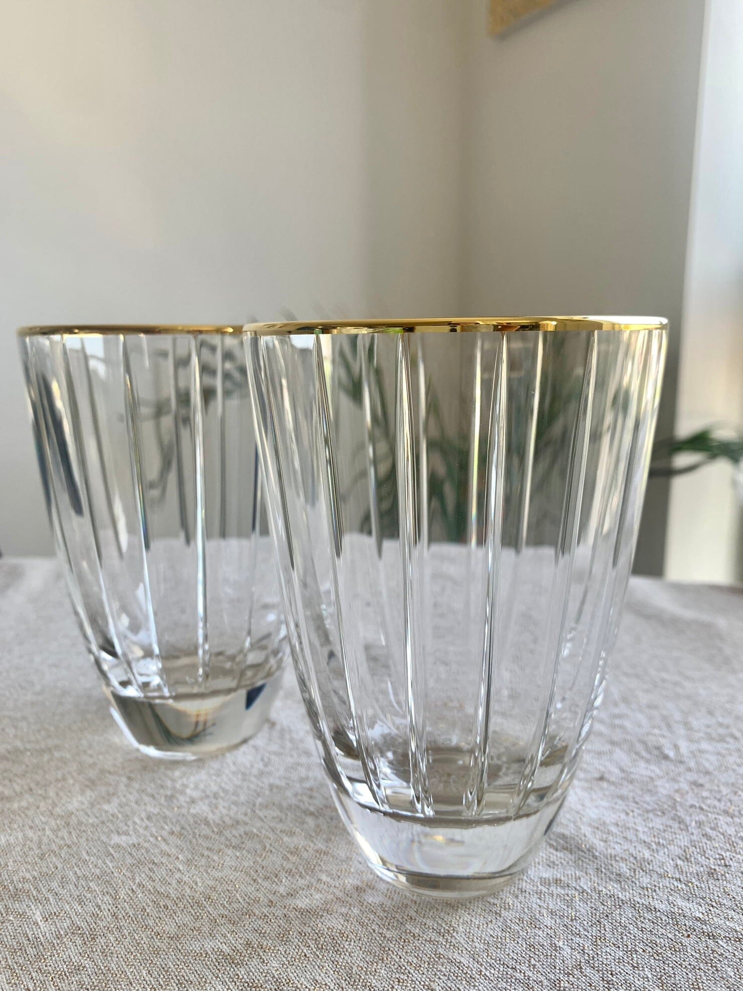Set of 6 Tumblers with Gold Trim Tumblers High Class Touch - Home Decor 