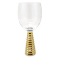 Set of 6 Water Glasses with Gold Design Stem Water glasses High Class Touch - Home Decor 
