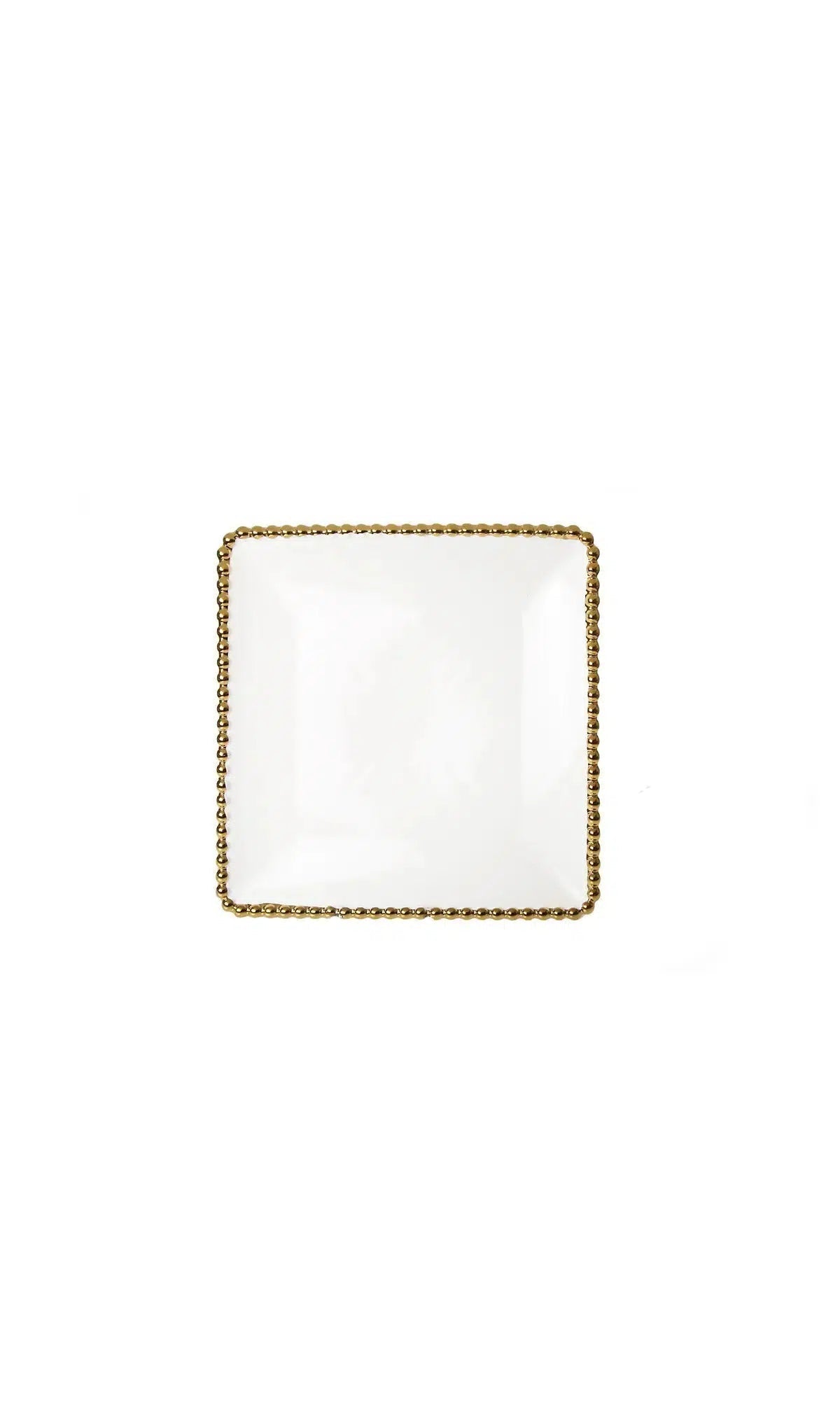Set Of Four Square Plates With Gold Beaded Design High Class Touch
