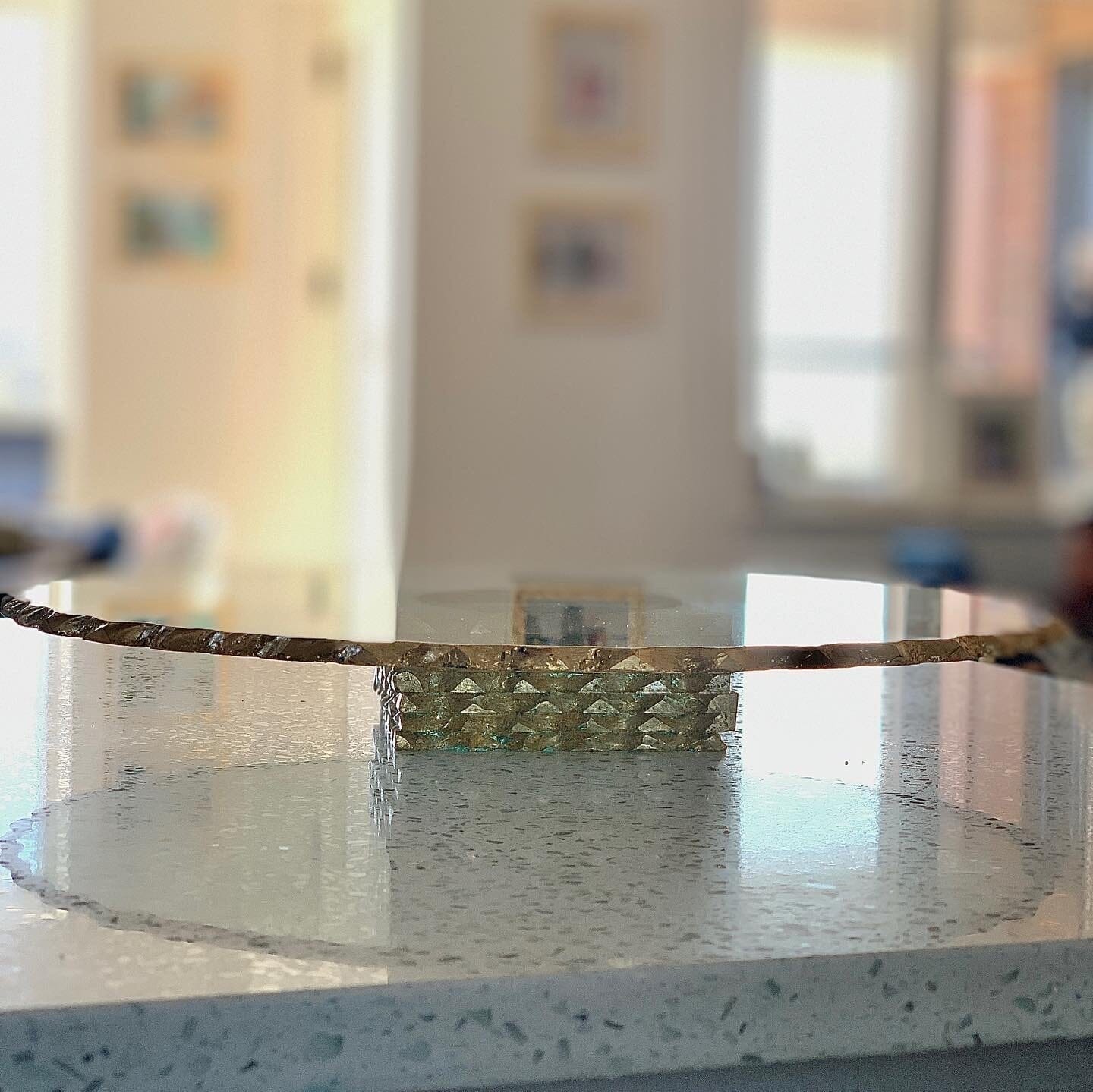 Stacked Glass Cake Stand with Gold Edge Cake Stands High Class Touch - Home Decor 