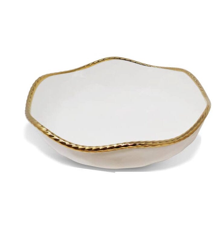 White and Gold Dinner Set New Bone China Dinnerware Sets High Class Touch - Home Decor 