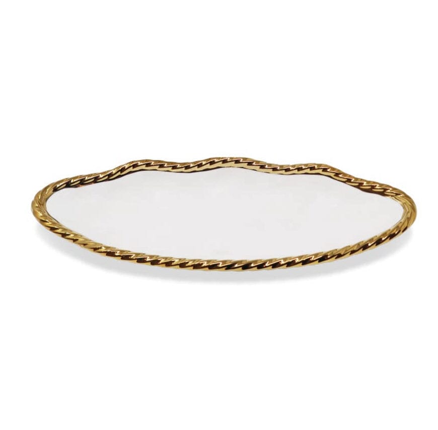 White and Gold Dinner Set New Bone China Dinnerware Sets High Class Touch - Home Decor 