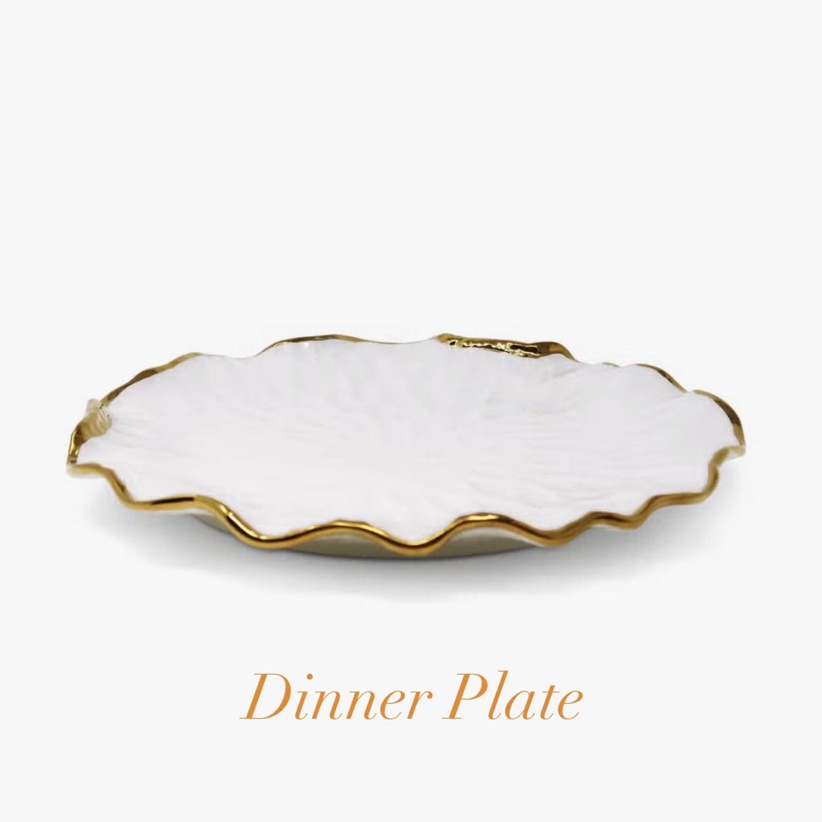 White and Gold Dinner Set New Bone China Gold Scalloped Edge Dinnerware Sets High Class Touch - Home Decor 4 Dinner Plates 