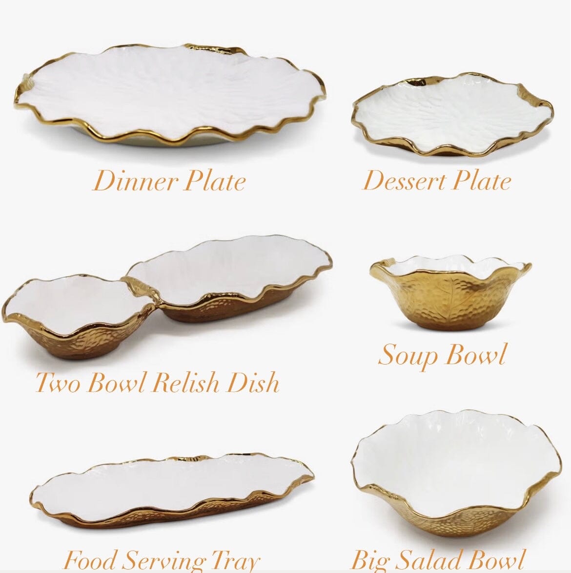 White and Gold Dinner Set New Bone China Gold Scalloped Edge Dinnerware Sets High Class Touch - Home Decor Buy Full Set and Save 