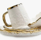 White Dinner Set Gold Scalloped Edge Design (1 seating) - High Class Touch