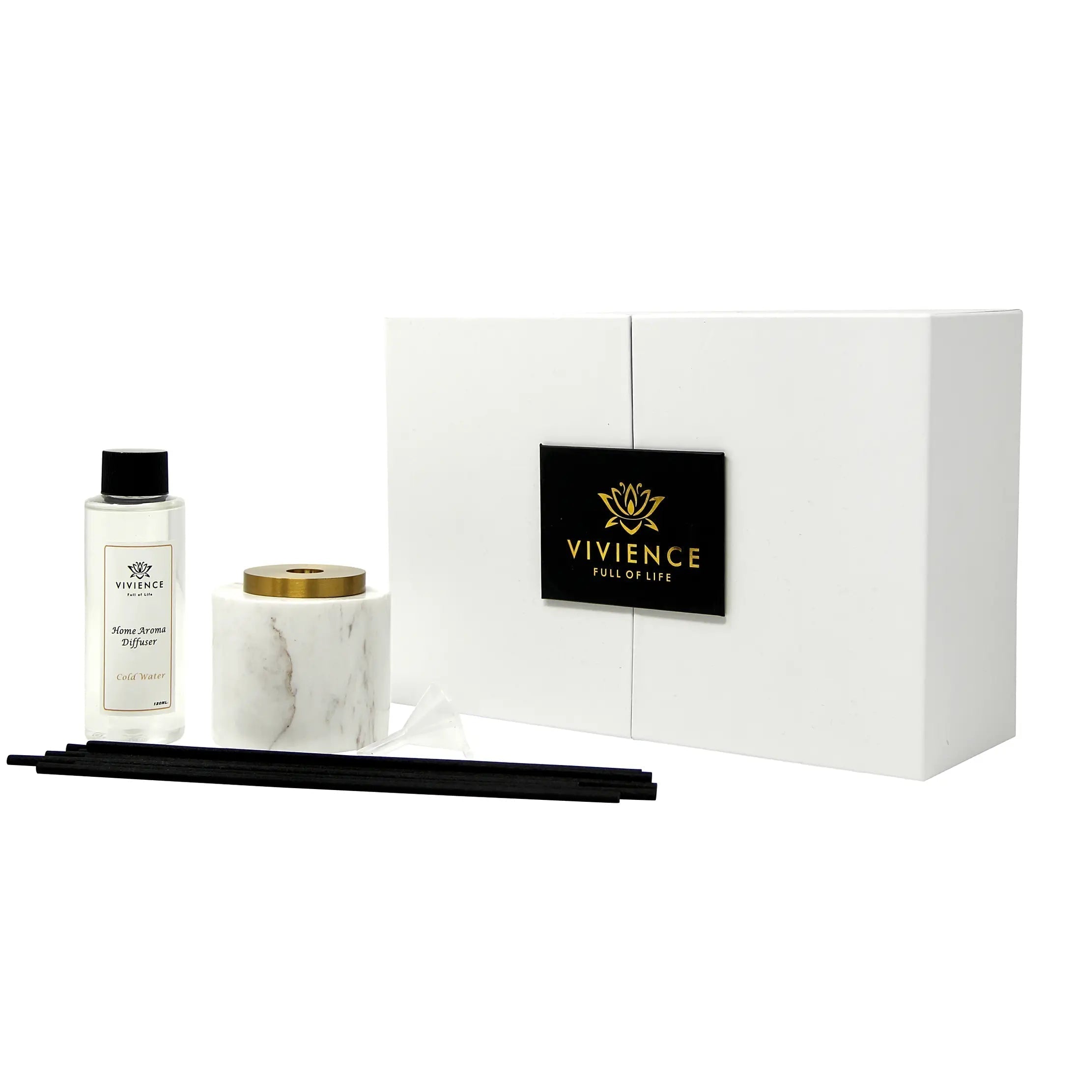 White Marble Reed Diffuser Diffuser High Class Touch - Home Decor 