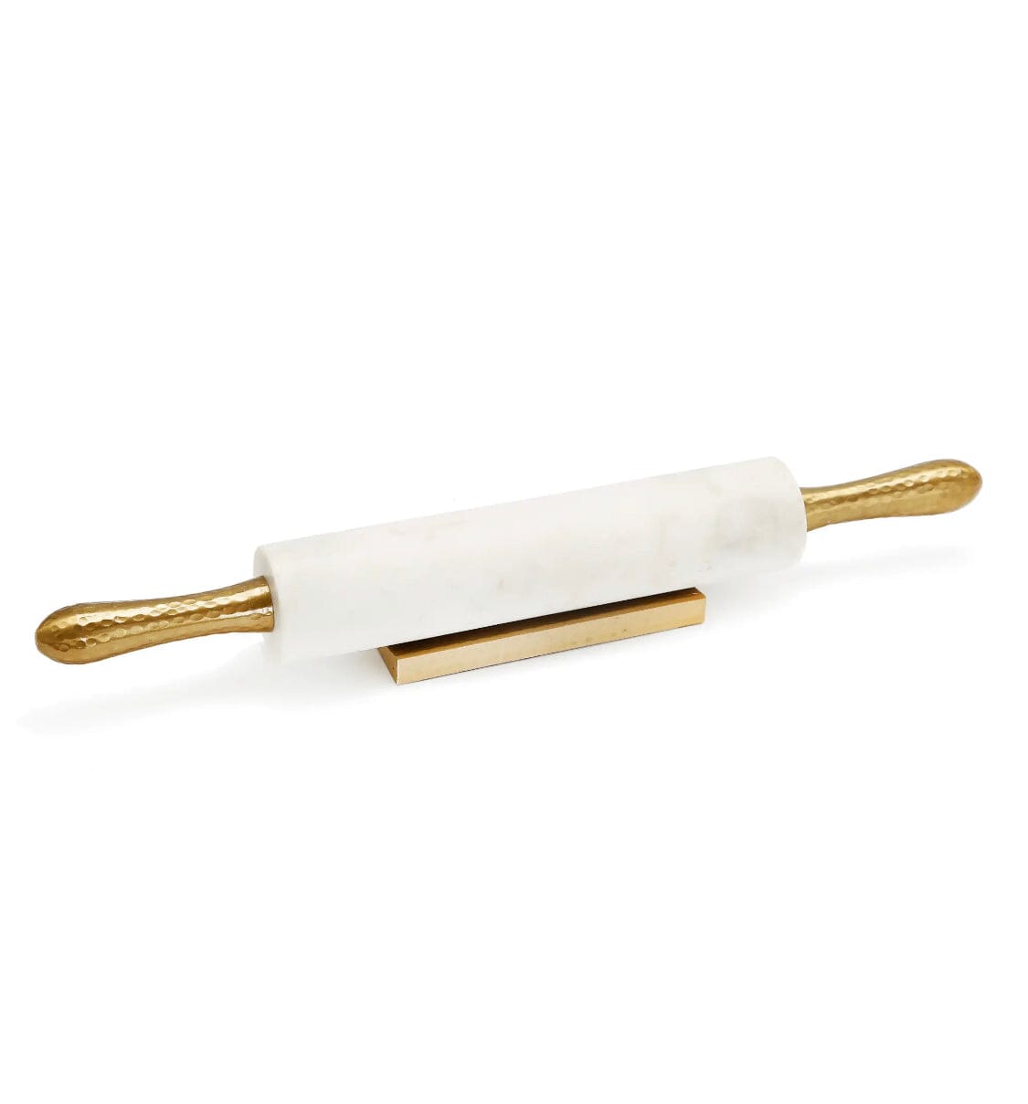 White Marble Rolling Pin Hammered Handles and Base Rolling Pins High Class Touch - Home Decor 
