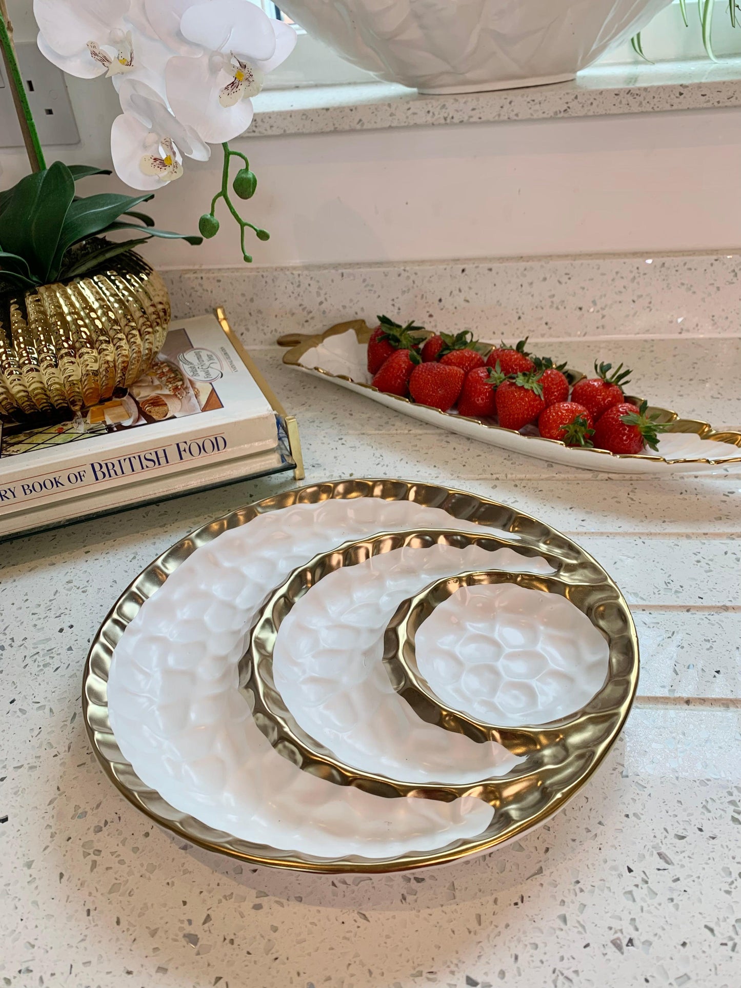 White Porcelain Round Relish Dish Plates High Class Touch - Home Decor 